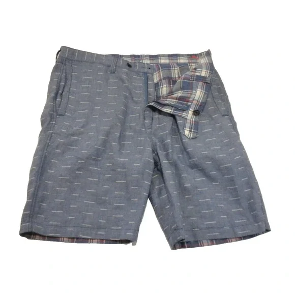 Tommy Bahama Shorts Mens 40x11‎ Blue Reversible Bermuda Plaid Flat Front Golf - Picture 5 of 8